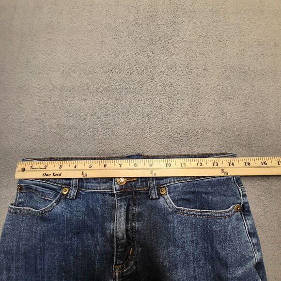 Duluth Trading Jeans Womens 8 Blue Straight Leg Distressed Denim - Picture 7 of 9